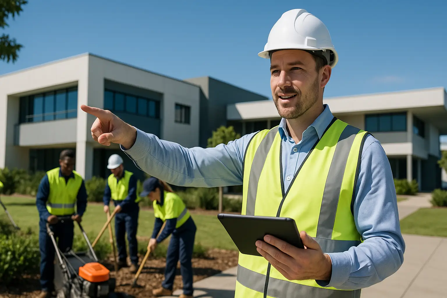Australian commercial facility with landscaped grounds